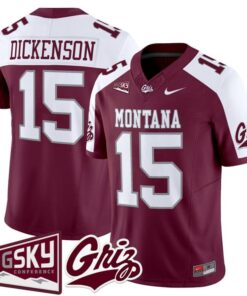 Dave Dickenson Jersey 15 Montana Grizzlies 2025 Vapor Stitched Maroon Alter