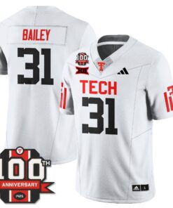 Alternative view of David Bailey Jersey #31 Texas Tech Football 100th Anniversary Stitched