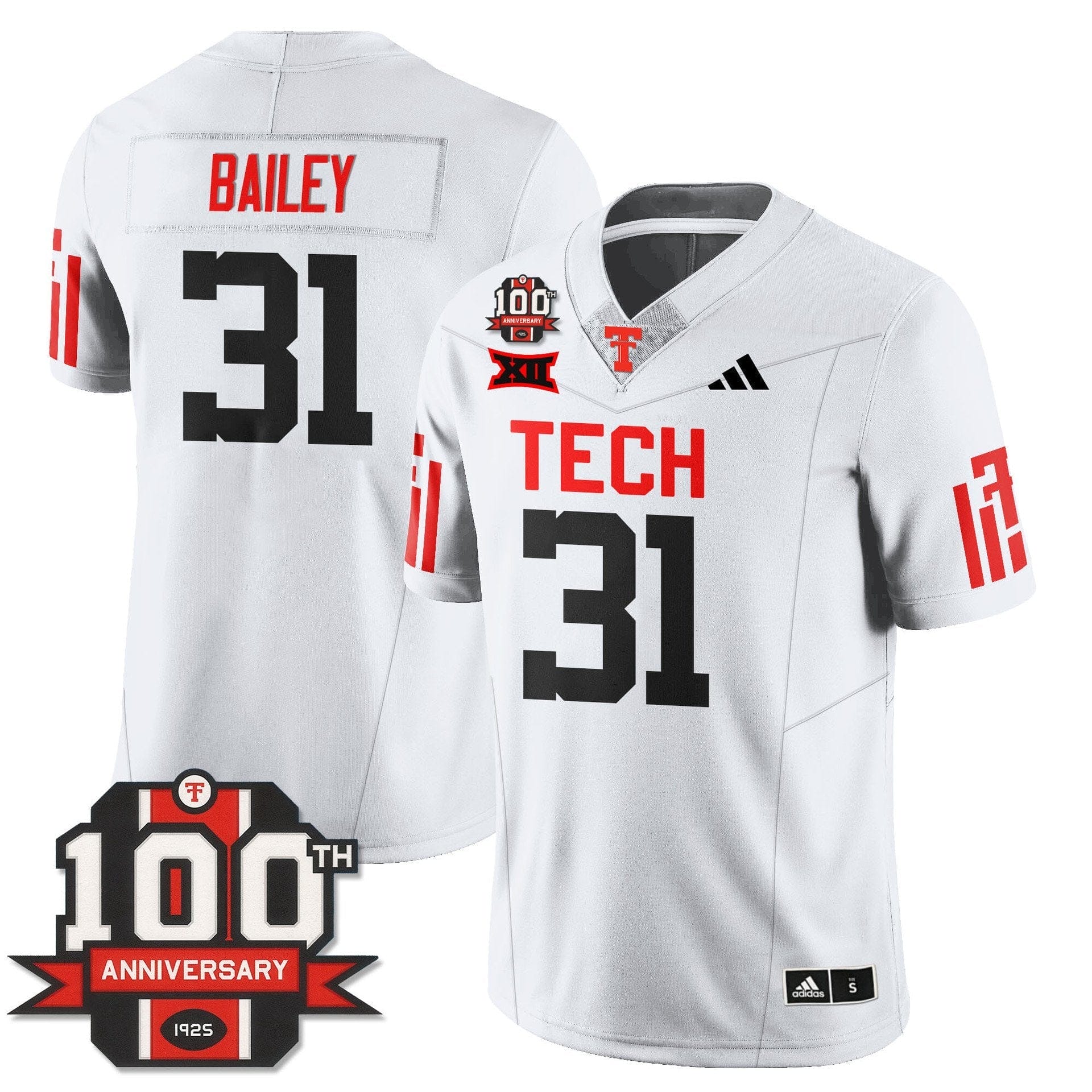 David Bailey Jersey #31 Texas Tech Football 100th Anniversary Stitched - Image 2