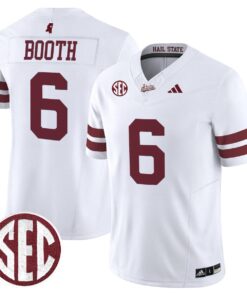 Alternative view of Davon Booth Jersey #6 Mississippi State Bulldogs Dark Mode Stitched