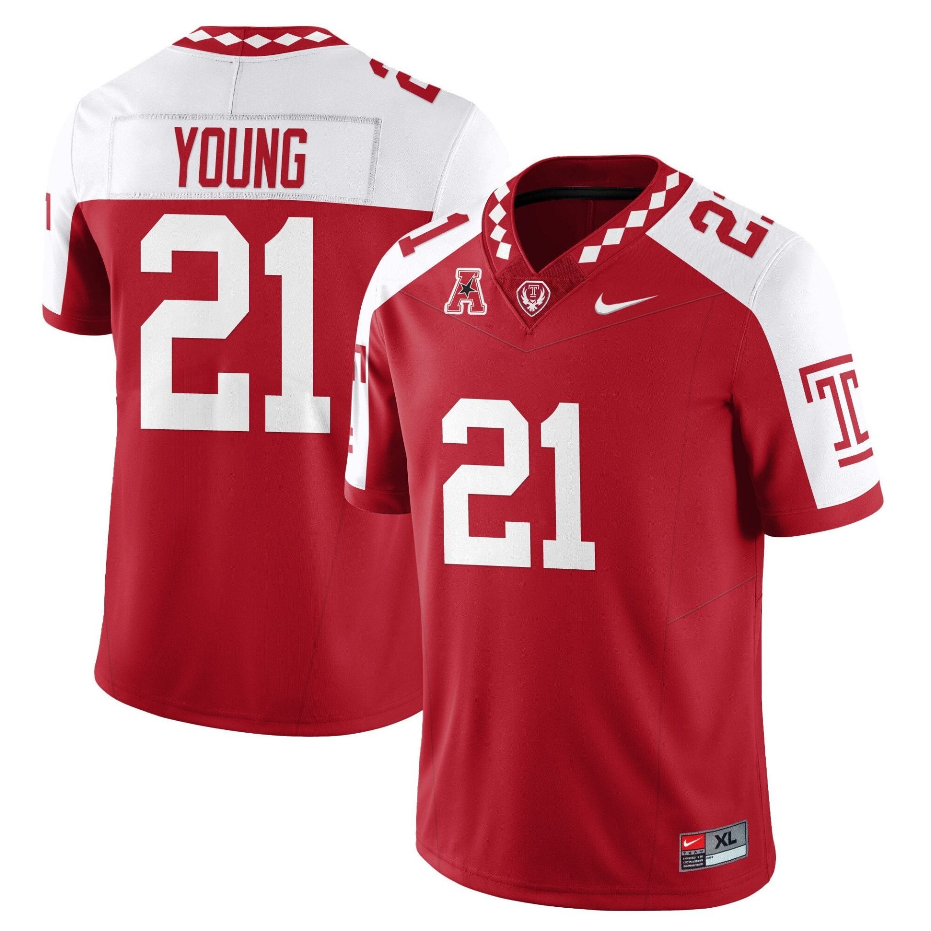 De'Carlos Young Jersey #21 Temple Football 2025 Vapor Limited Stitched - Image 3