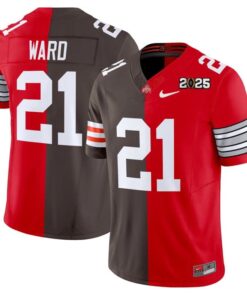 Denzel Ward Jersey #21 Ohio State Buckeyes 2025 Split Vapor Limited Stitched