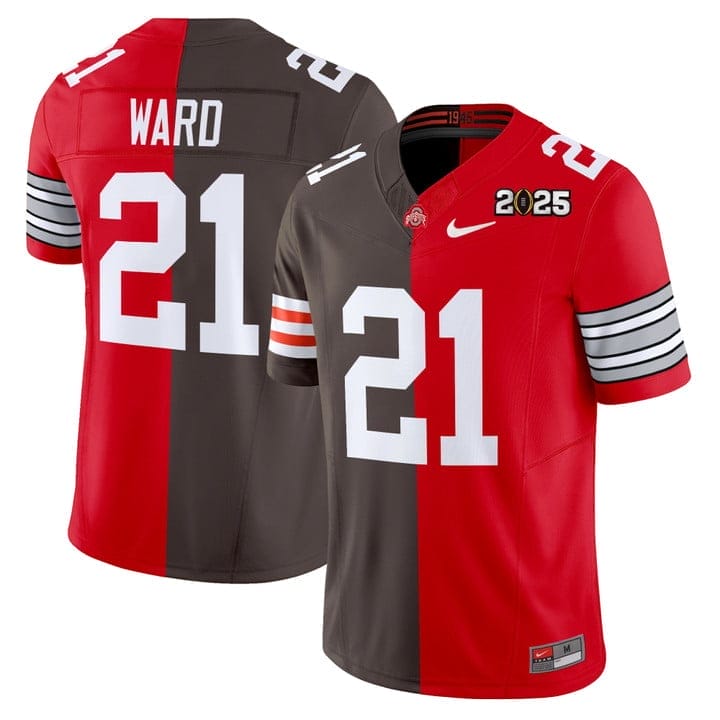 Denzel Ward Jersey #21 Ohio State Buckeyes 2025 Split Vapor Limited Stitched 11 DenzelWardJersey 21OhioStateBuckeyes2025SplitVaporLimitedStitched