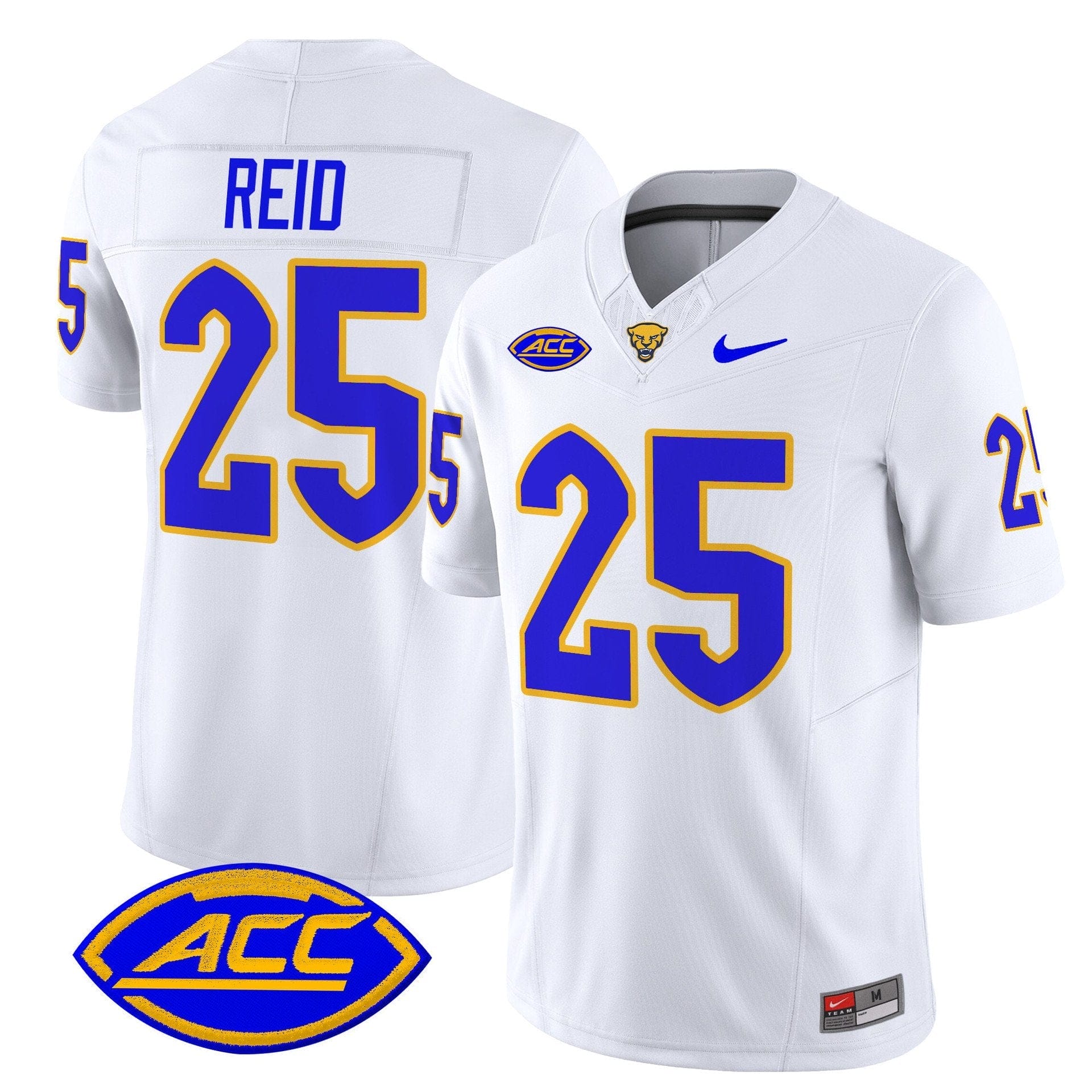 Desmond Reid Jersey #25 Pittsburgh Panthers 2025 Limited Stitched 9 Desmond Reid Jersey 25 Pittsburgh Panthers 2025 Limited Stitched White