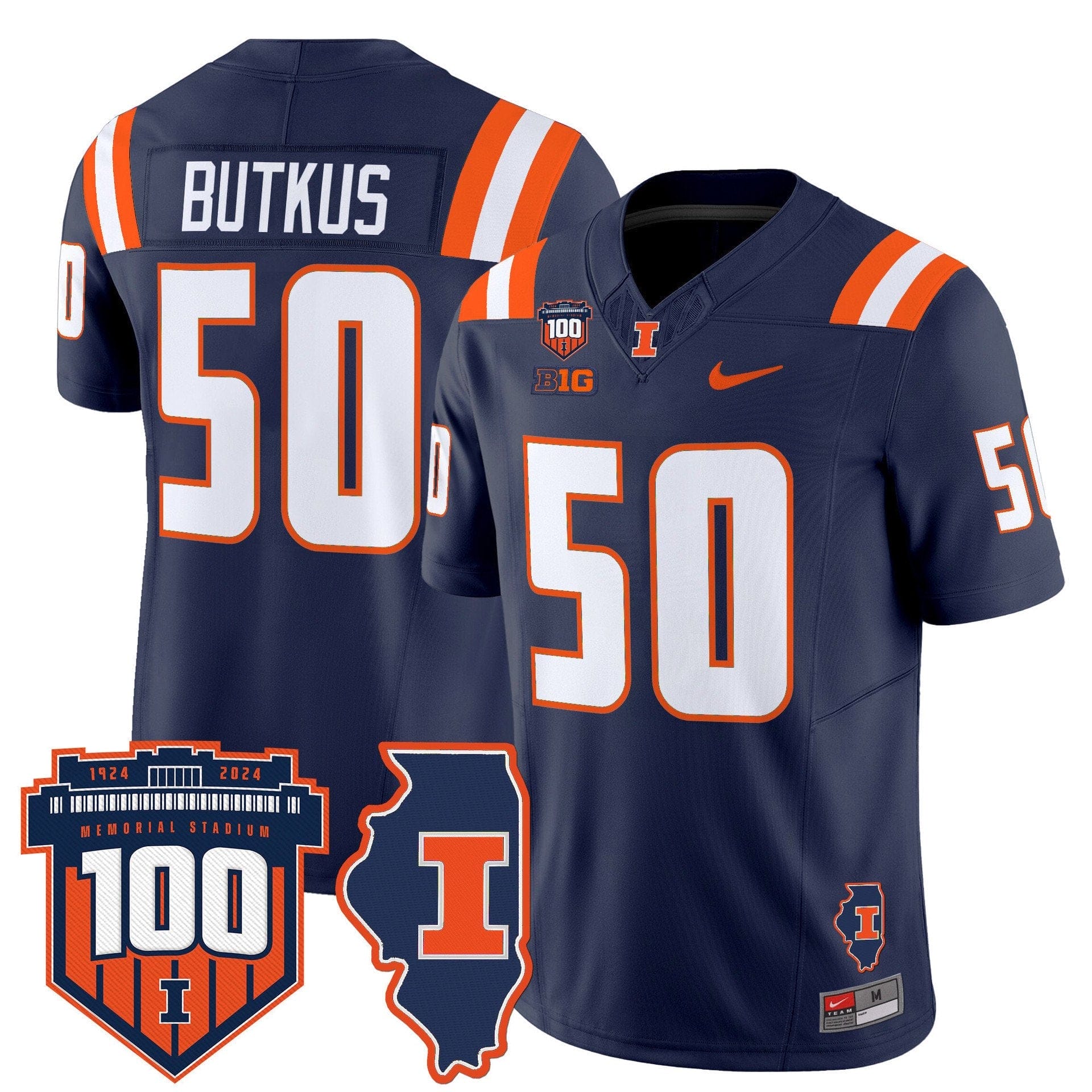 Dick Butkus Jersey #50 Illinois Fighting 100th Memorial Stadium - Image 3