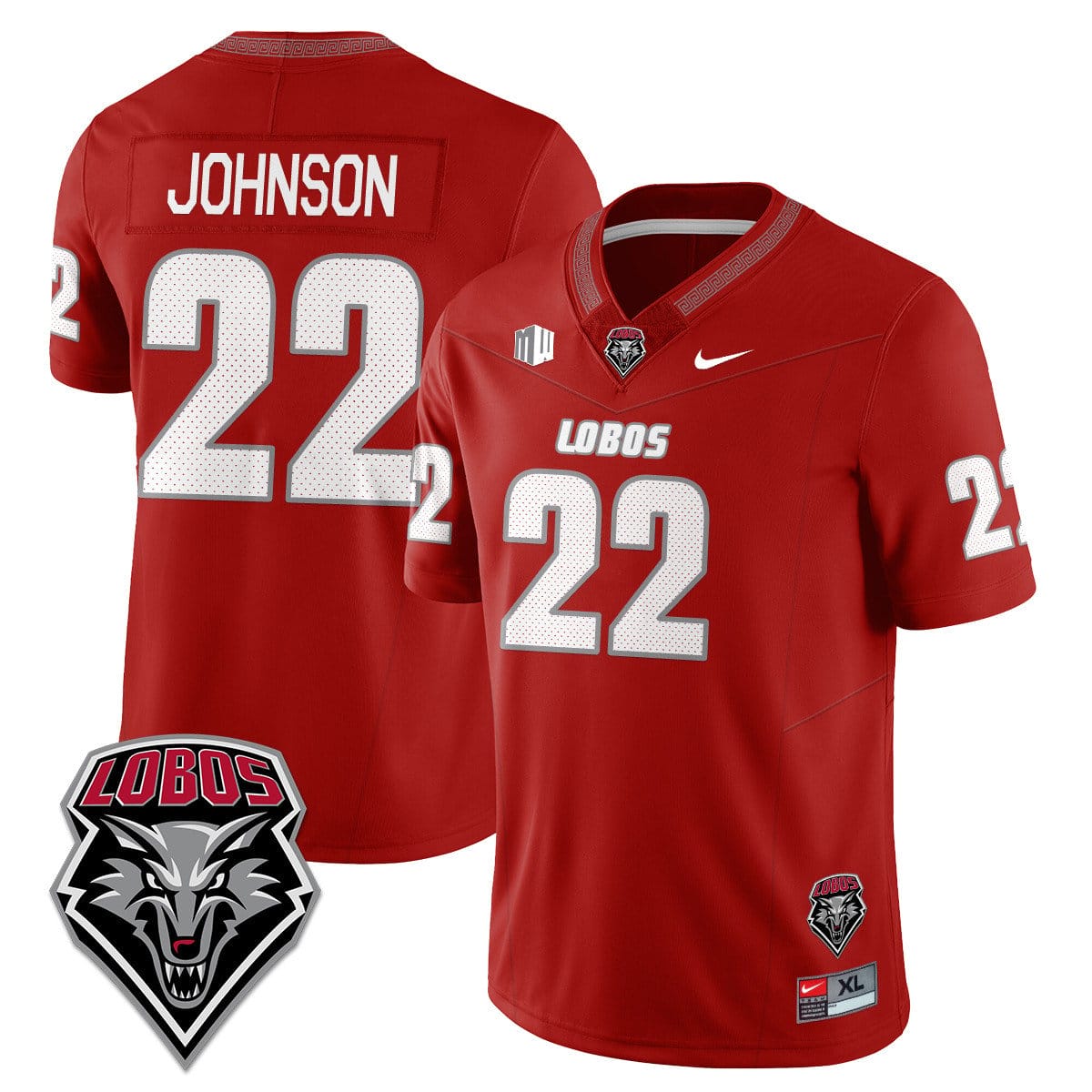 Dimitri Johnson Jersey 22 UNM Lobo Football 2025 Stitched Red