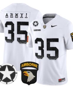 Doc Blanchard Jersey 35 Army Black Knights 2025 Screaming Eagles Stitched White