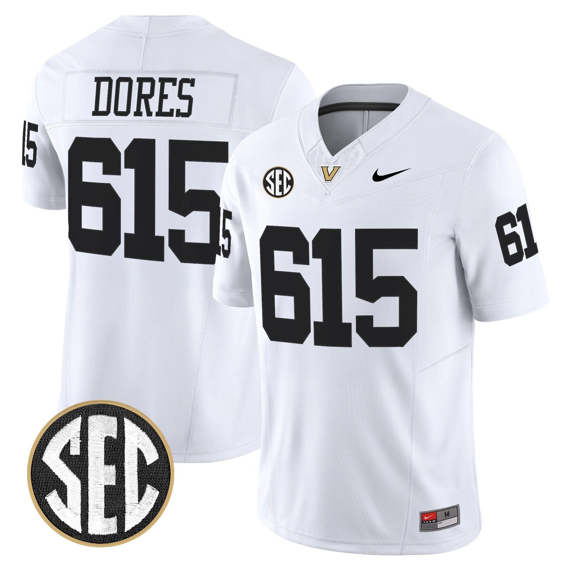 Dores Jersey #615 Vanderbilt Commodores 2025 Limited Stitched - Image 2