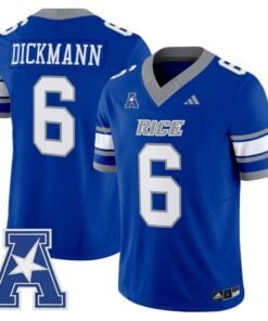 Drayden Dickmann Jersey 6 Rice Owls 2025 Vapor Limited Stitched Light Blue