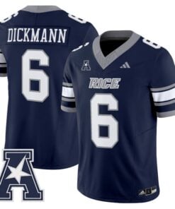 Drayden Dickmann Jersey 6 Rice Owls 2025 Vapor Limited Stitched Navy