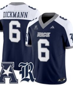 Drayden Dickmann Jersey 6 Rice Owls 2025 Vapor Limited Stitched Navy Blue