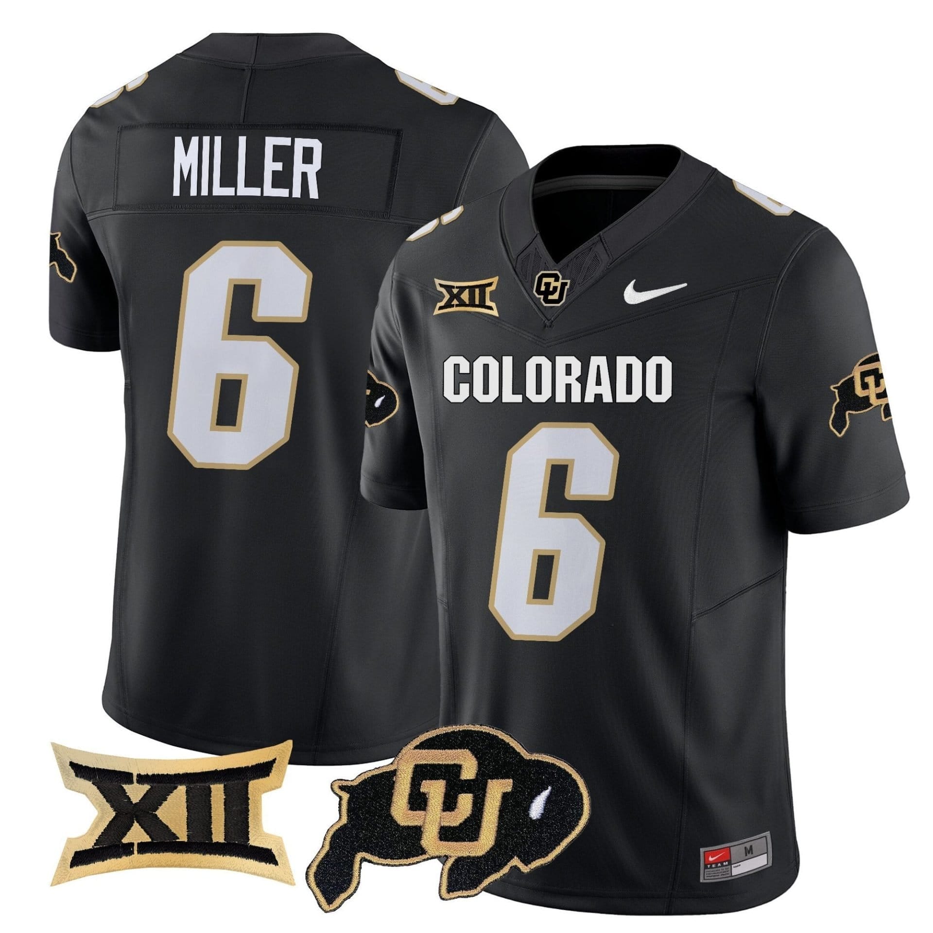 Drelon Miller Jersey 6 Colorado Buffaloes 2025 Limited Stitched Black