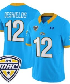 Dru DeShields Jersey 12 Kent State Golden Flashes 2025 Stitched Light Blue