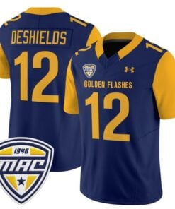 Dru DeShields Jersey 12 Kent State Golden Flashes 2025 Stitched Navy