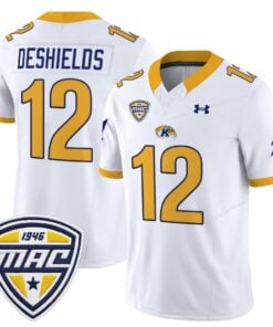 Dru DeShields Jersey 12 Kent State Golden Flashes 2025 Stitched White
