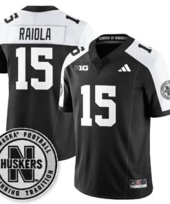Alternative view of Dylan Raiola Jersey #15 Nebraska Football 2025 Blackout Stitched