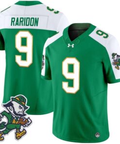 Eli Raridon Jersey #9 Notre Dame 2025 Gridiron Leprechaun Edition 6 Eli Raridon Jersey 9 Notre Dame 2025 Gridiron Leprechaun Edition Green Alter