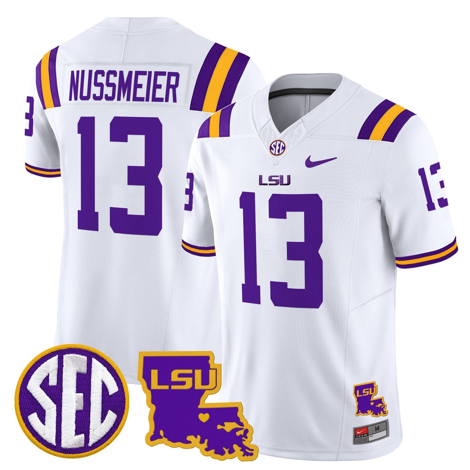 Garrett Nussmeier Jersey #13 LSU Tigers 2025 Louisiana Patch Stitched 2 Garrett Nussmeier Jersey #13 LSU Tigers 2025 Louisiana Patch Stitched - Image 2