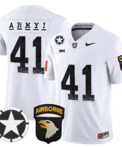 Glenn Davis Jersey 41 Army Black Knights 2025 Screaming Eagles Stitched White