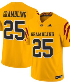Grambling Jersey #25 Grambling Tigers 2025 Vapor Limited Stitched 5 Grambling Jersey 25 Grambling Tigers 2025 Vapor Limited Stitched Gold