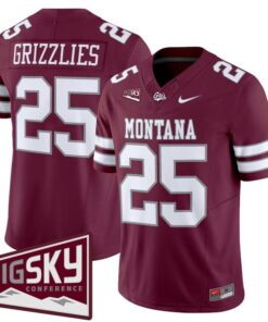 Grizzlies Jersey #25 Montana Grizzlies 2025 Vapor Limited Stitched 9 Grizzlies Jersey 25 Montana Grizzlies 2025 Vapor Limited Stitched Maroon