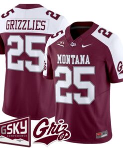 Grizzlies Jersey #25 Montana Grizzlies 2025 Vapor Limited Stitched 8 Grizzlies Jersey 25 Montana Grizzlies 2025 Vapor Limited Stitched Maroon Alter