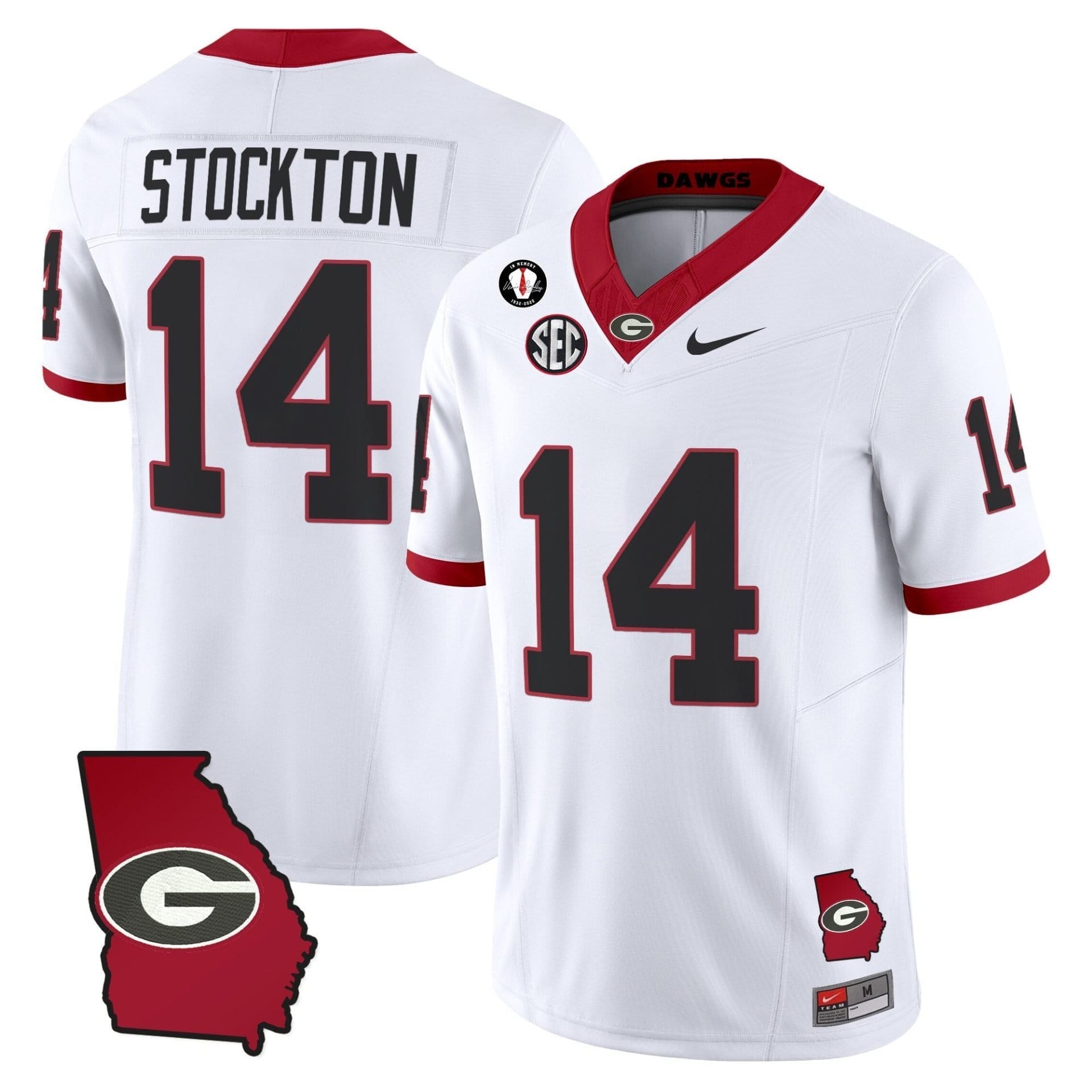 Gunner Stockton Jersey #14 Georgia Bulldogs 2025 Georgia Map, Vince Dooley Stitched 2 Gunner Stockton Jersey #14 Georgia Bulldogs 2025 Georgia Map, Vince Dooley Stitched - Image 2