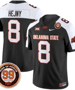 Hauss Hejny Jersey 8 Oklahoma State Cowboys 2025 Leslie O neal Patch Black Alter
