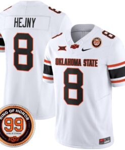 Hauss Hejny Jersey 8 Oklahoma State Cowboys 2025 Leslie O neal Patch White bce70967 f81e 4dbd a211 dfbcfd33a0cf