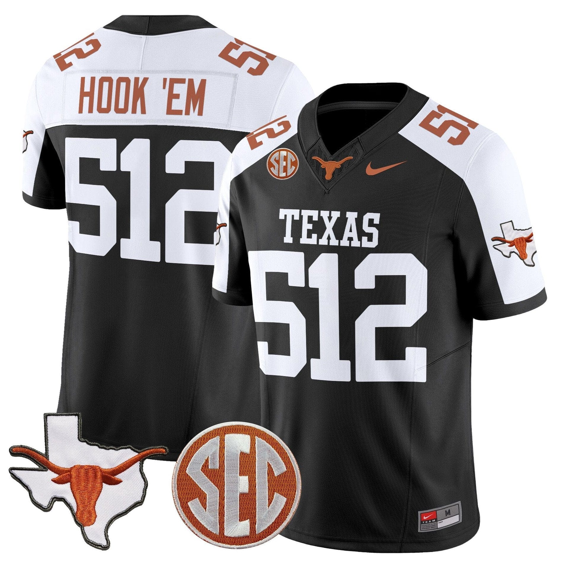 Hook 'Em Jersey #512 Texas Longhorns 2025 State Map SEC Patch - Image 3
