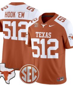 Hook Em Jersey 512 Texas Longhorns 2025 State Map SEC Patch Orange Alternate 383b8a94 4237 4715 9213 70717d7330e3