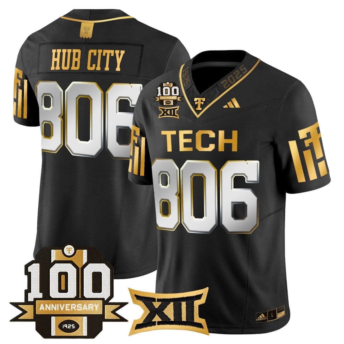 Hub City Jersey #806 Texas Tech 2025 100th Anniversary Stitched 3 Hub City Jersey #806 Texas Tech 2025 100th Anniversary Stitched - Image 3