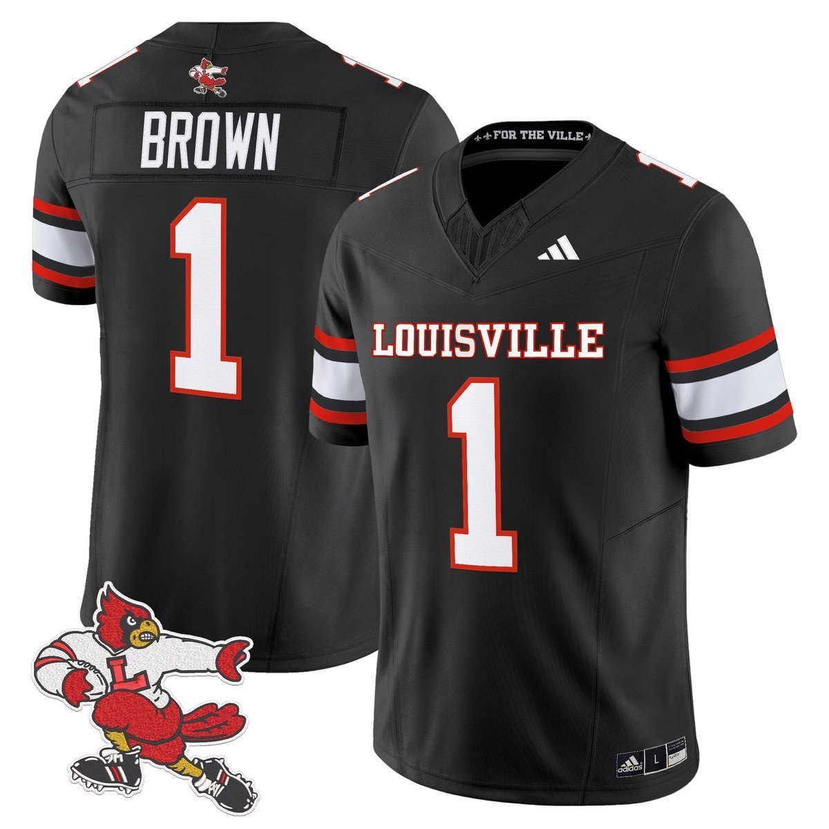 Isaac Brown Jersey 1 Louisville Cardinals 1980s Throwback Stitched Black