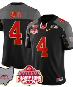Alternative view of Jeremiah Smith Jersey #4 Ohio State National Champions 2025 Patch