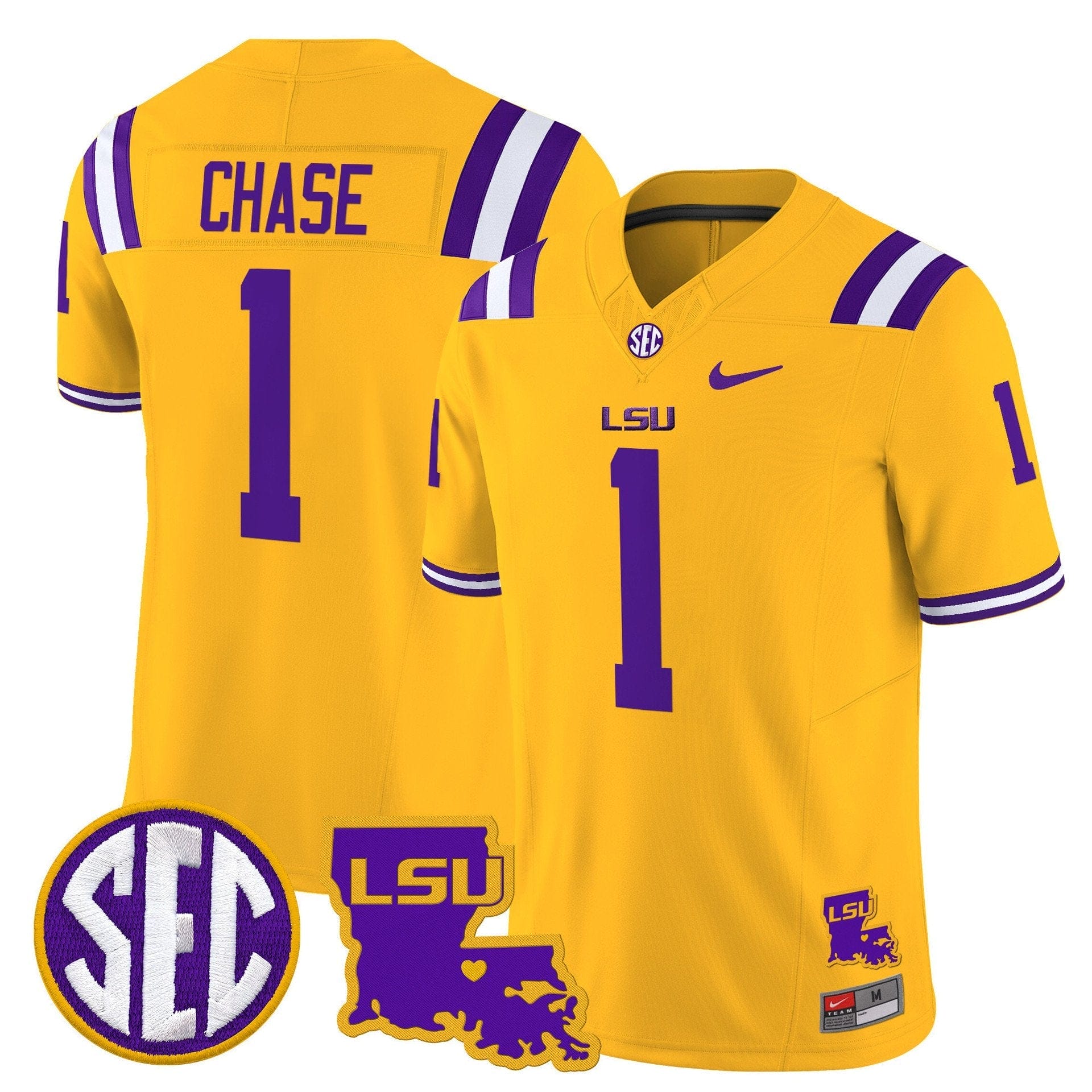 Ja'Marr Chase Jersey #1 LSU Tigers 2025 Louisiana Patch Stitched 10 Ja Marr Chase Jersey 1 LSU Tigers 2025 Louisiana Patch Stitched Gold e2637edd 0995 4cfa a1ea a44db7ad2d8c