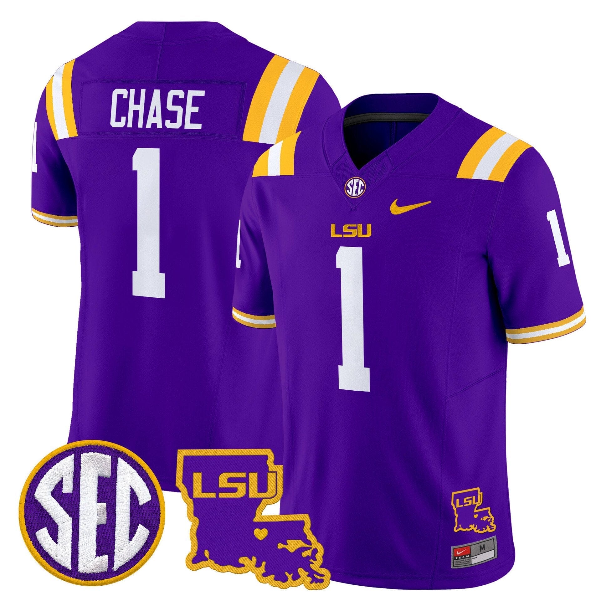 Ja'Marr Chase Jersey #1 LSU Tigers 2025 Louisiana Patch Stitched - Image 5