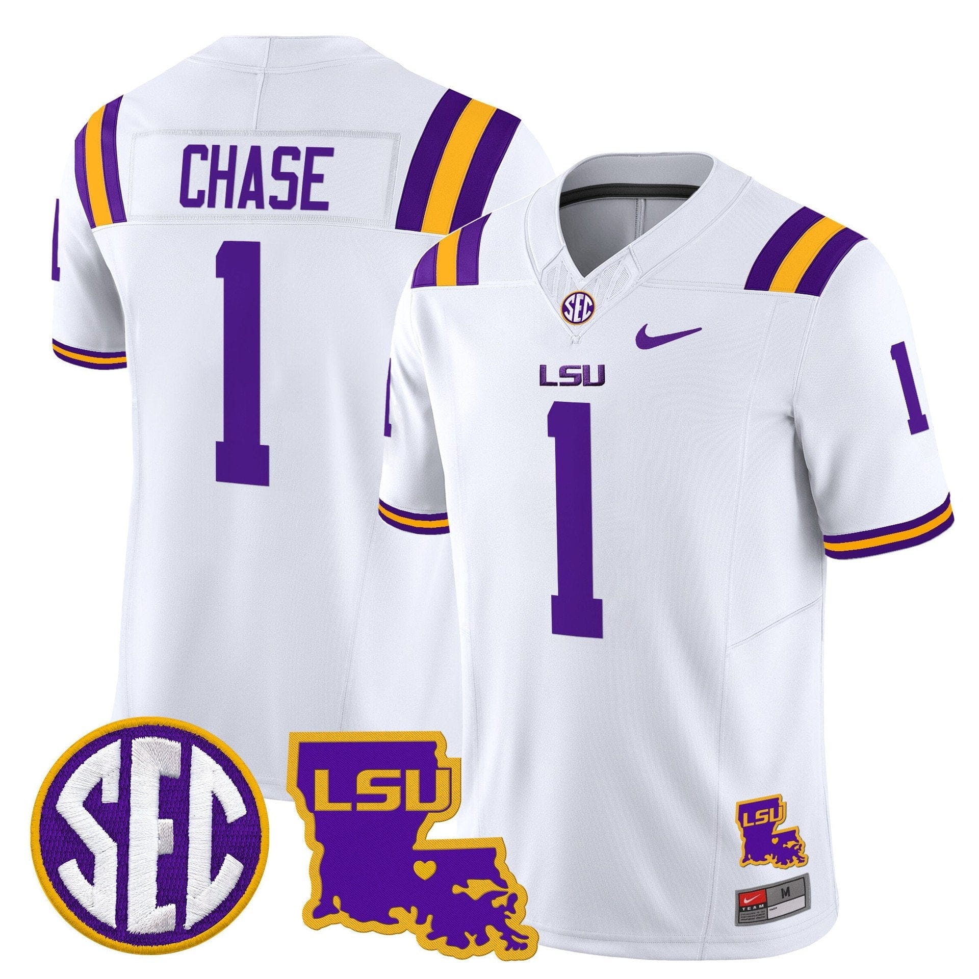 Ja'Marr Chase Jersey #1 LSU Tigers 2025 Louisiana Patch Stitched - Image 2