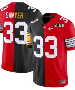 Jack Sawyer Jersey #33 Ohio State Buckeyes 2025 Split Vapor Limited Stitched