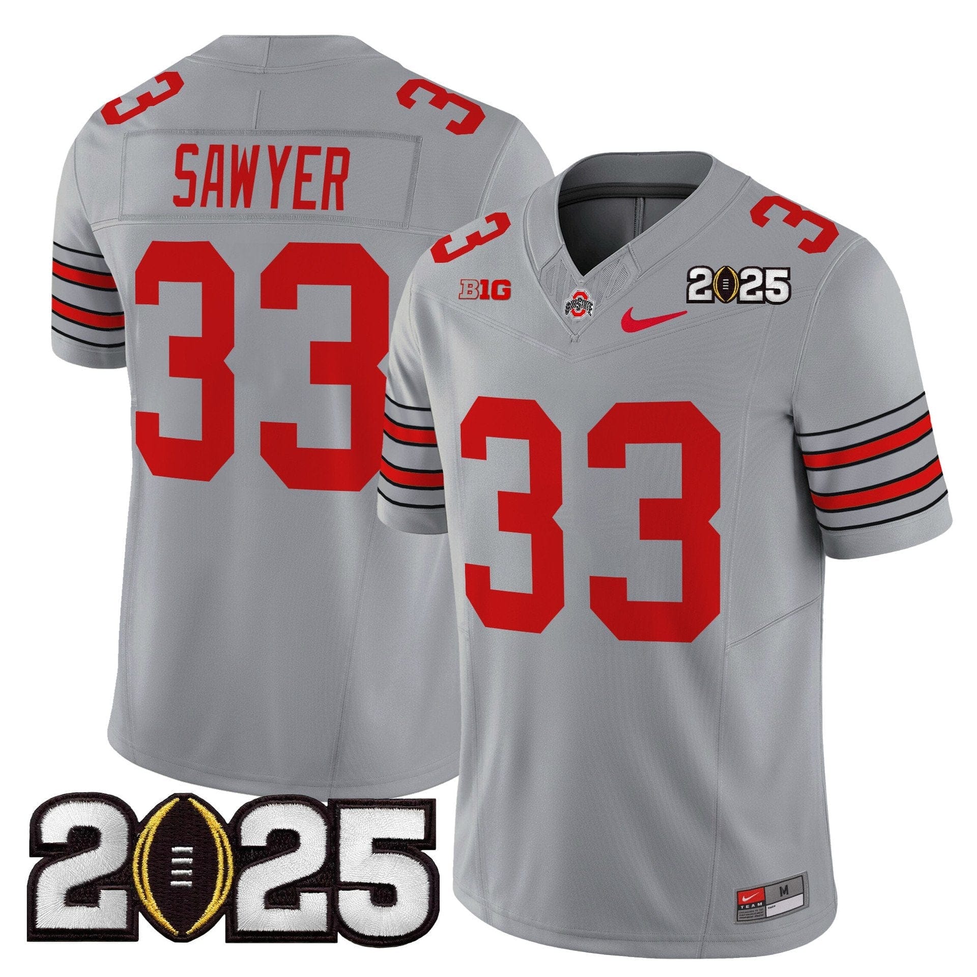 Jack Sawyer Jersey #33 Ohio State Heritage Stripe 2025 CFP Final Stitched - Image 3