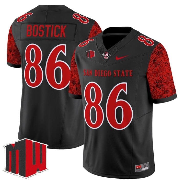 Jacob Bostick Jersey #86 San Diego State Aztecs 2025 Limited Stitched 4 Jacob Bostick J5 Limited Stitched Black