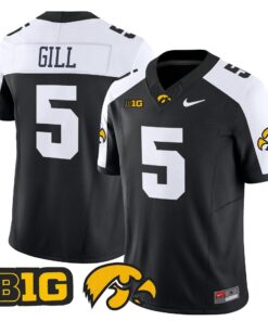 Jacob Gill Jersey 5 Iowa Hawkeyes 2025 Limited Stitched Black Alternate