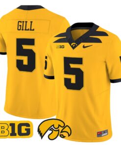 Jacob Gill Jersey 5 Iowa Hawkeyes 2025 Limited Stitched Gold