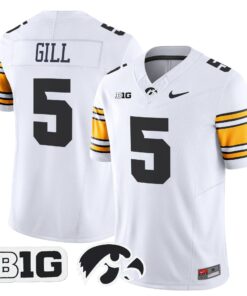 Jacob Gill Jersey 5 Iowa Hawkeyes 2025 Limited Stitched White