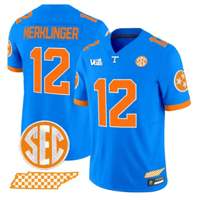 JakeMerklingerJersey 12TennesseeVolunteersBlueBlazeEditionStitched