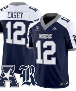 James Casey Jersey 12 Rice Owls 2025 Vapor Limited Stitched Navy Alter