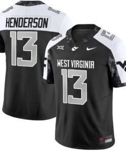 Jaylen Henderson Jersey #13 West Virginia Mountaineers 2025 Stitched