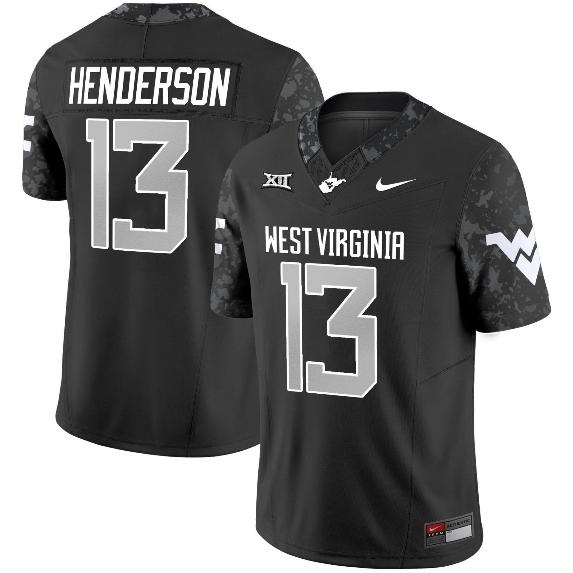 Jaylen Henderson Jersey #13 West Virginia Mountaineers 2025 Stitched 2 Jaylen Henderson Jersey #13 West Virginia Mountaineers 2025 Stitched - Image 2