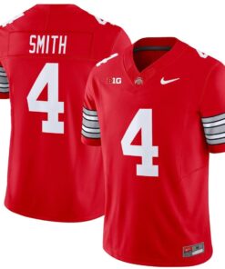 Jeremiah Smith Jersey 4 Ohio State Heritage Stripe 2025 26 Stitched Red