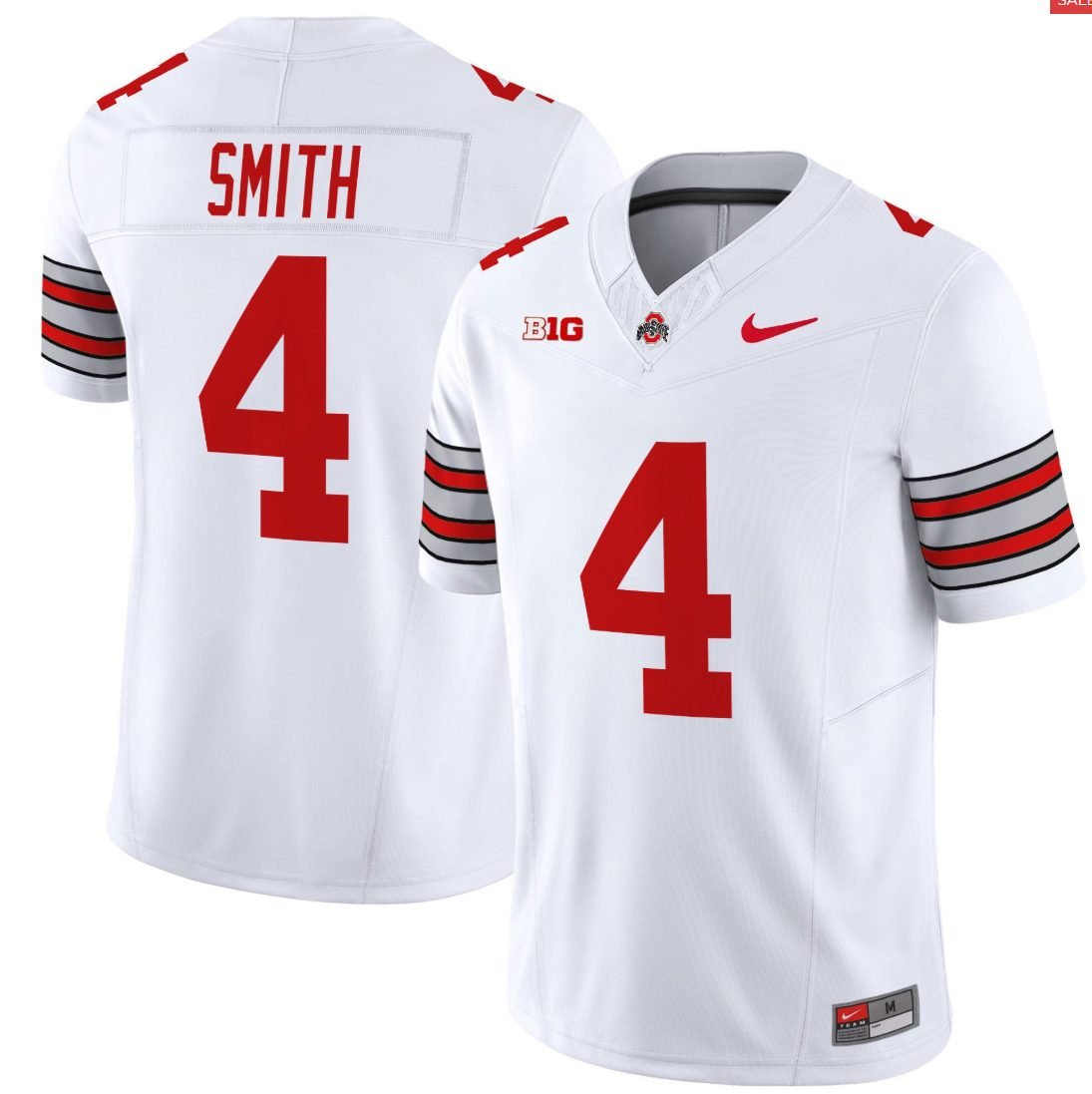 Jeremiah Smith Jersey #4 Ohio State Heritage Stripe 2025-26 Stitched - Image 2