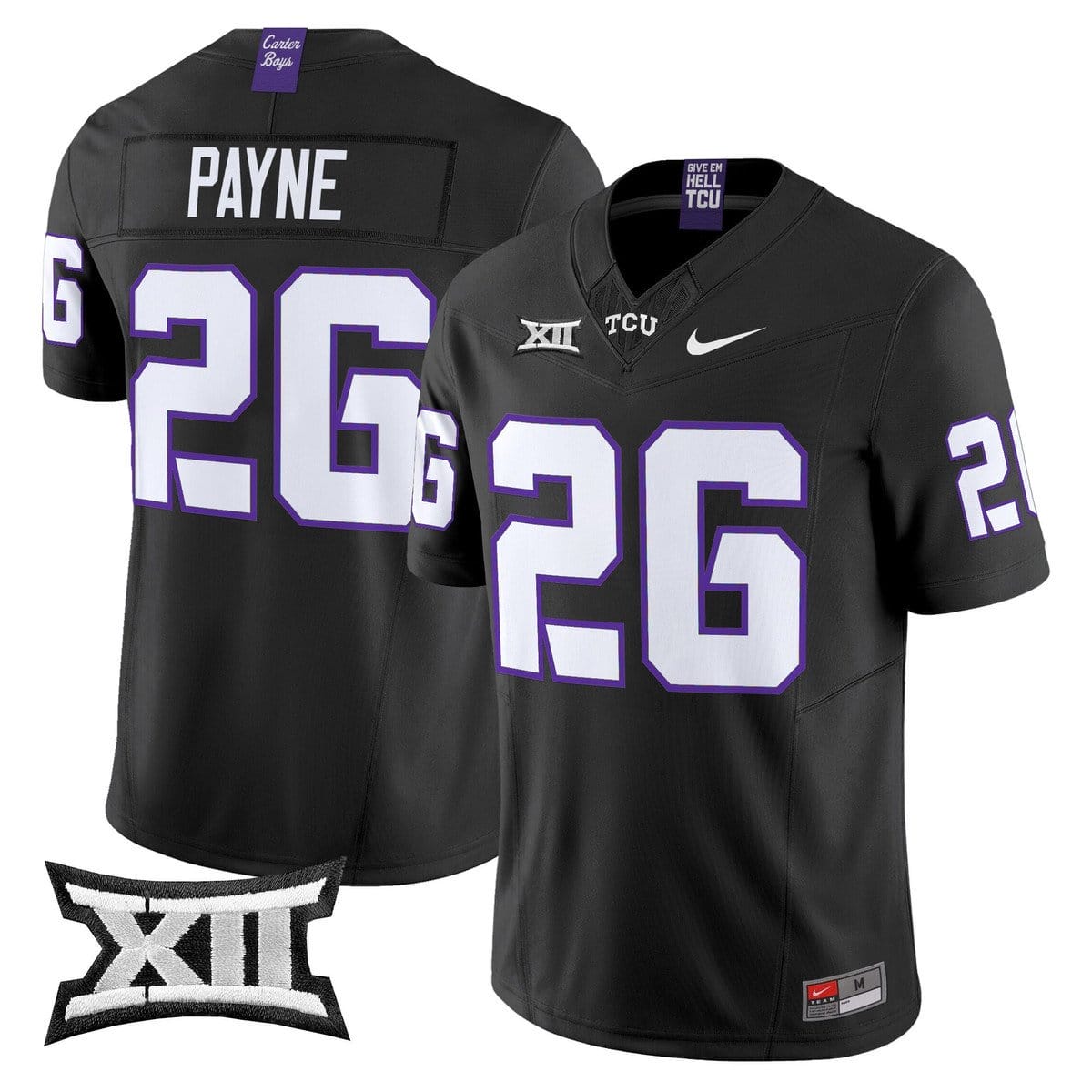 Jeremy Payne Jersey 26 TCU Horned Frogs 2025 Vapor Limited Stitched Black 4dbb476a 32c4 4c84 88bb 34122db6c341
